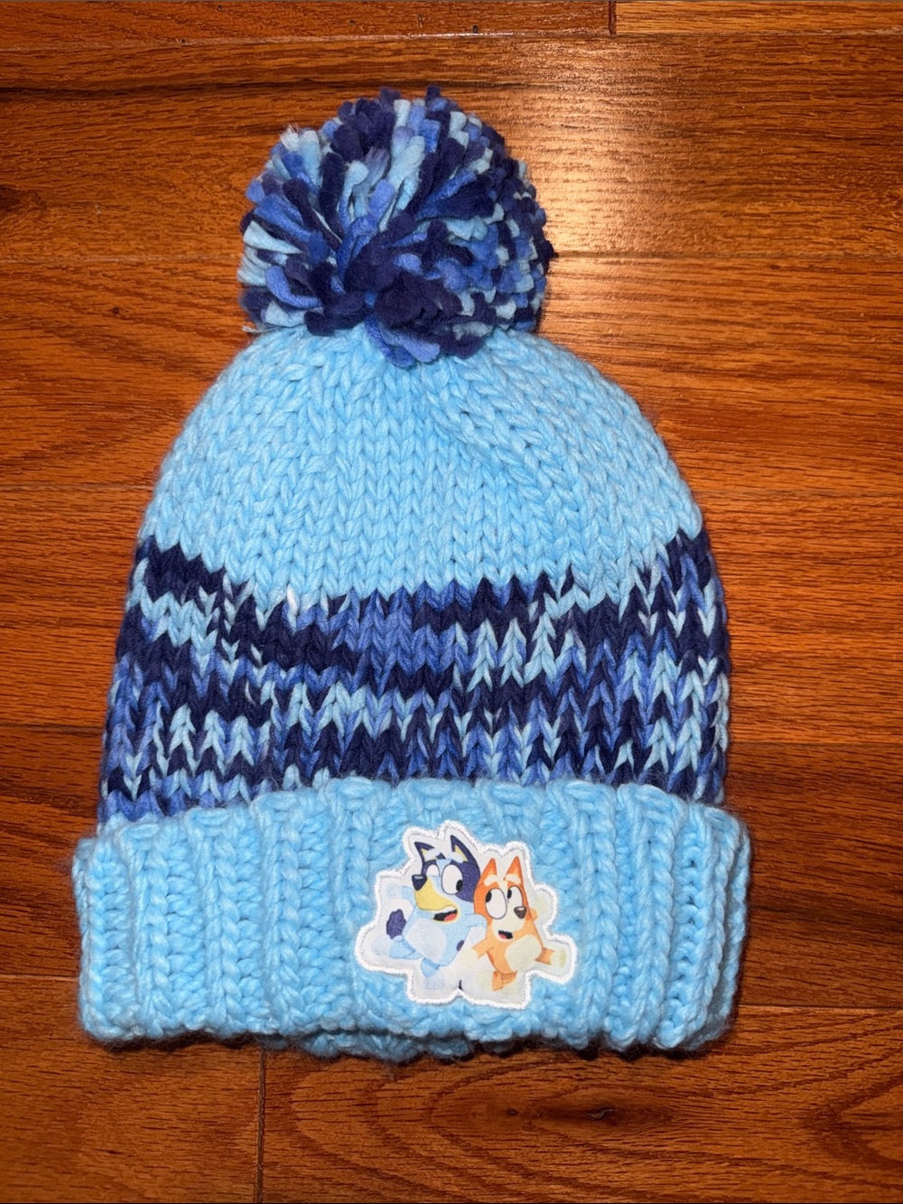 Bluey Blue Knit Pom Beanie Hat 2T-5T